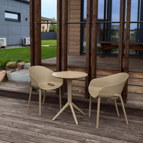 Комплект 2 стільця Siesta Sky Pro+  Стіл круглий Siesta Siesta Sky Folding Table 60 - Taupe2