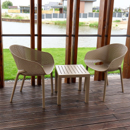 Комплект 2 стільця Siesta Sky Pro+  Стіл Siesta Ocean Side Table - Taupe