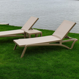 Комплект із 2 шезлонгів Siesta Pacific +  Стіл Siesta Ocean Side Table - Taupe