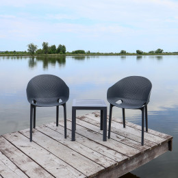 Комплект 2 стільця Siesta Sky Pro+  Стіл Siesta Ocean Side Table - Dark Grey