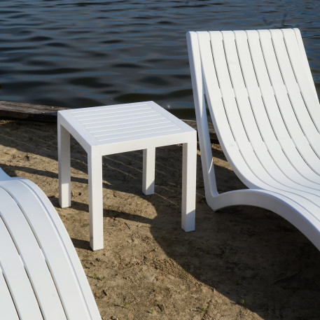 Комплект із 2 шезлонгів Siesta Slim +  Стіл Siesta Ocean Side Table - White2