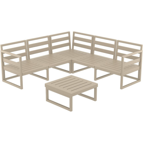 Комплект меблів для тераси Siesta Mykonos Lounge Corner Set Taupe Бежевий4