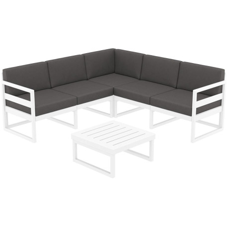 Комплект меблів для тераси Siesta Mykonos Lounge Corner Set White Білий2