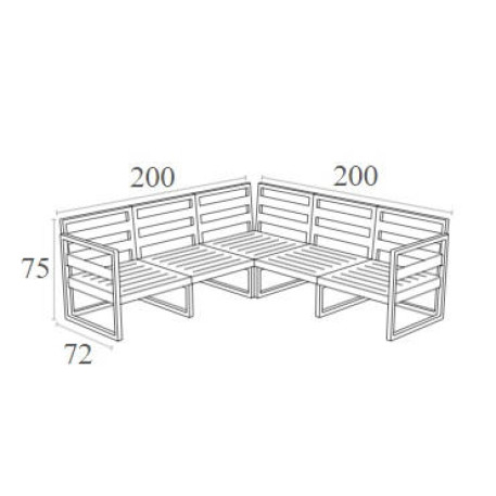 Комплект меблів для тераси Siesta Mykonos Lounge Corner Set White Білий6