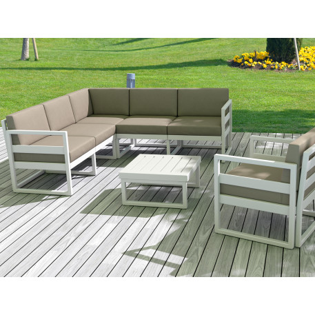 Комплект меблів для тераси Siesta Mykonos Lounge Corner Set White Білий8