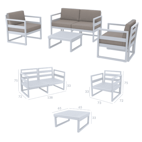 Комплект меблів для тераси Siesta Mykonos Lounge Set Gray Сірий10