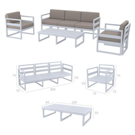 Комплект меблів для тераси Siesta Mykonos Lounge Set XL Gray Сірий13