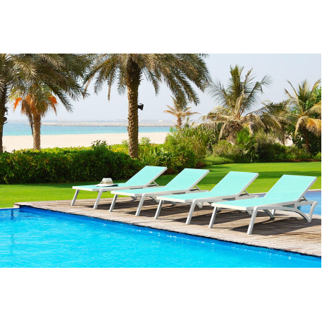 Шезлонг Siesta Pacific White Turqouise5