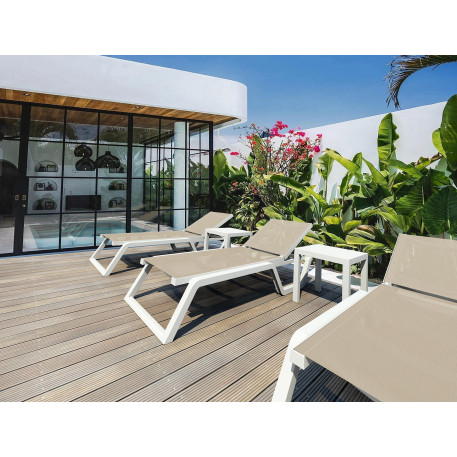 Шезлонг Siesta Rio White Taupe8