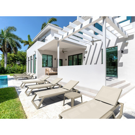 Шезлонг Siesta Rio White Taupe10