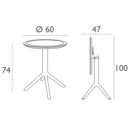 Комплект 2 стільця Siesta Sky Pro+  Стіл круглий Siesta Siesta Sky Folding Table 60 - Taupe9